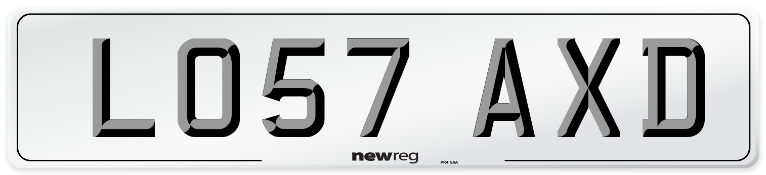 LO57 AXD Number Plate from New Reg